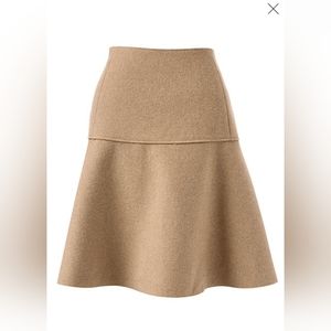 Lands' End camel wool blend circle skirt US 4